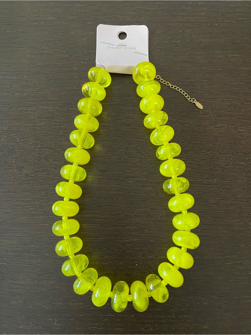 NWT - Neon Yellow Bead Necklace